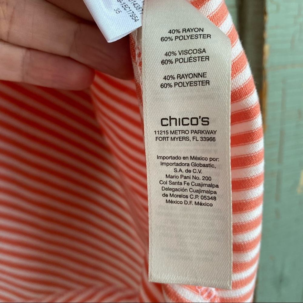 NWT Chicos Exciting Stripe Sharkbite Tee - Picture 5 of 7